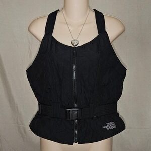 The‎ North Face Black Quilted Belted Vest Sleeveless Top